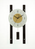 Blazon Modern Pendulum Wall Clock – Elegant Glass & Wooden Design
